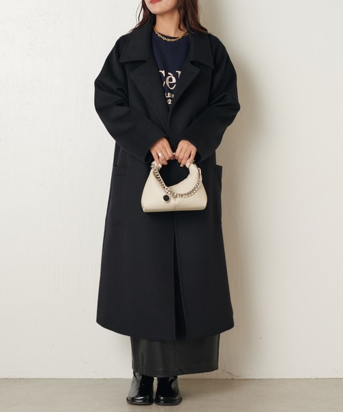 Lui's（ルイス）の「【3色展開】ビーバーメルトンオーバーコート（その他アウター・レディース・ネイビー/グレー/ブラック・FREE）」の16枚目の写真