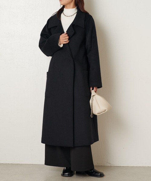 Lui's（ルイス）の「【3色展開】ビーバーメルトンオーバーコート（その他アウター・レディース・ネイビー/グレー/ブラック・FREE）」の11枚目の写真