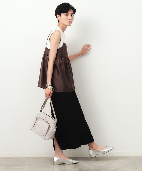 OPAQUE.CLIP（オペークドットクリップ）の「◆【撥水加工／マルチポケット】フロントポケットデザインミニショルダーバッグ（ショルダーバッグ・レディース・ベージュ/ブラック/グレー・00）」の12枚目の写真