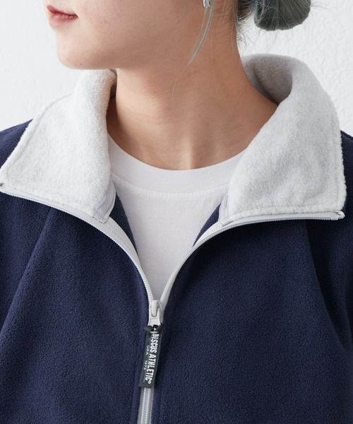 DISCUS（ディスカス）の「【DISCUS別注】フリースフルジップスタンドカラーベスト（ベスト・メンズ・ライトグレー/ネイビー/ブラウン・LARGE/MEDIUM）」の4枚目の写真