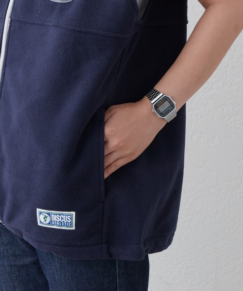 DISCUS（ディスカス）の「【DISCUS別注】フリースフルジップスタンドカラーベスト（ベスト・メンズ・ライトグレー/ネイビー/ブラウン・LARGE/MEDIUM）」の7枚目の写真