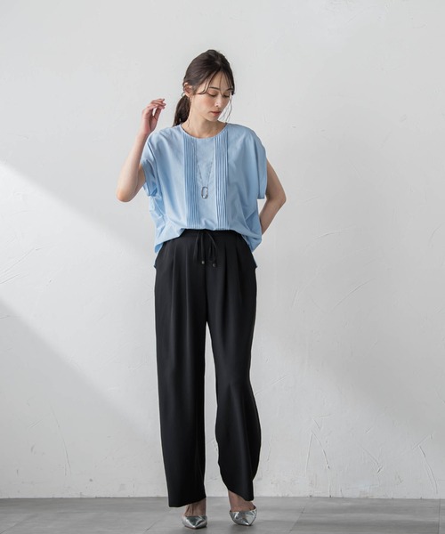 LAUTREAMONT(ロートレアモン)の「【WEB限定】ピンタックドルマンブラウス≪洗濯機で洗える≫(シャツ/ブラウス・レディース・ブラック/ライトブルー/ホワイト/イエロー/カーキ・9号/11号/7号)」の14枚目の写真