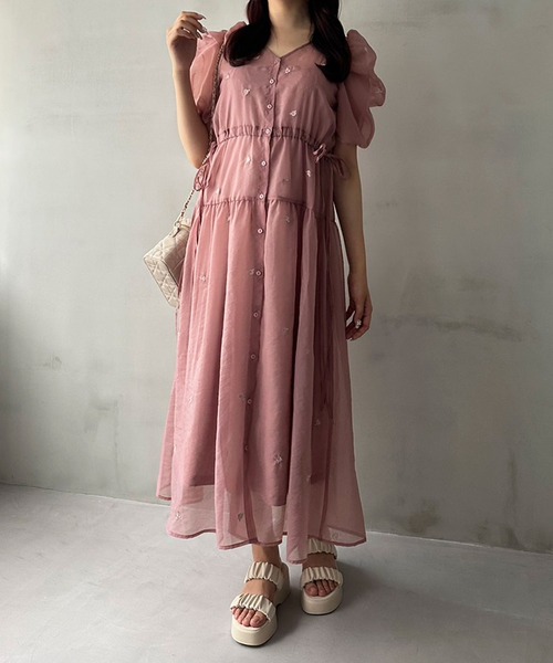 OLIVE des OLIVE（オリーブデオリーブ）の「Rose刺繍ワンピース　1042090010（ワンピース・レディース・アイボリー/ピンク/ブラック・FREE）」の15枚目の写真