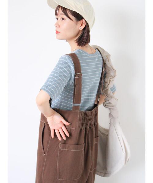 ehka sopo(エヘカソポ)の「リブクルーネックカットソー(Tシャツ/カットソー・レディース・サックスブルー/オフホワイト/キナリ/ブラック・F)」の8枚目の写真