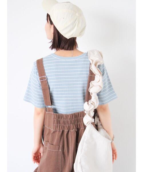 ehka sopo(エヘカソポ)の「リブクルーネックカットソー(Tシャツ/カットソー・レディース・サックスブルー/オフホワイト/キナリ/ブラック・F)」の7枚目の写真