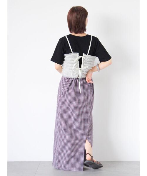 ehka sopo(エヘカソポ)の「リブクルーネックカットソー(Tシャツ/カットソー・レディース・サックスブルー/オフホワイト/キナリ/ブラック・F)」の22枚目の写真