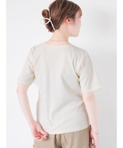 ehka sopo(エヘカソポ)の「リブクルーネックカットソー(Tシャツ/カットソー・レディース・サックスブルー/オフホワイト/キナリ/ブラック・F)」の13枚目の写真