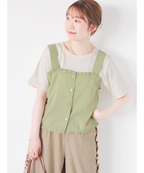 ehka sopo(エヘカソポ)の「リブクルーネックカットソー(Tシャツ/カットソー・レディース・サックスブルー/オフホワイト/キナリ/ブラック・F)」の12枚目の写真