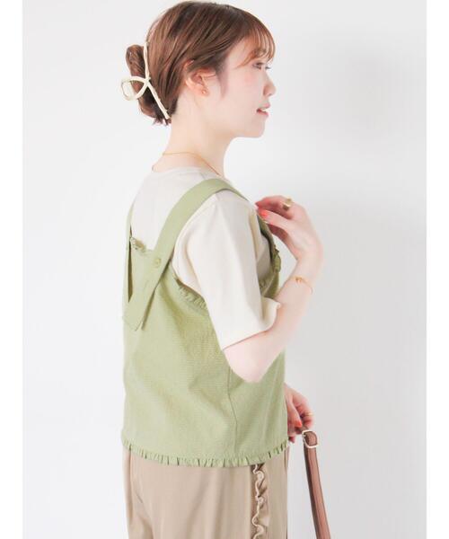 ehka sopo(エヘカソポ)の「リブクルーネックカットソー(Tシャツ/カットソー・レディース・サックスブルー/オフホワイト/キナリ/ブラック・F)」の11枚目の写真