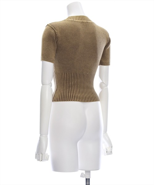 clear（クリア）の「ピグメント加工星ワッペン付キリブニットトップス［ウィッシュコア 大人 カジュアル］≪再入荷≫（ニット/セーター・レディース・ブルー/ブラウン/グレー・F）」の12枚目の写真