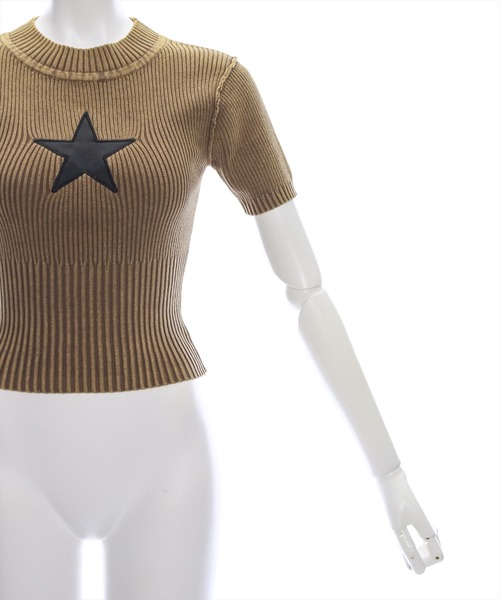 clear（クリア）の「ピグメント加工星ワッペン付キリブニットトップス［ウィッシュコア 大人 カジュアル］≪再入荷≫（ニット/セーター・レディース・ブルー/ブラウン/グレー・F）」の14枚目の写真