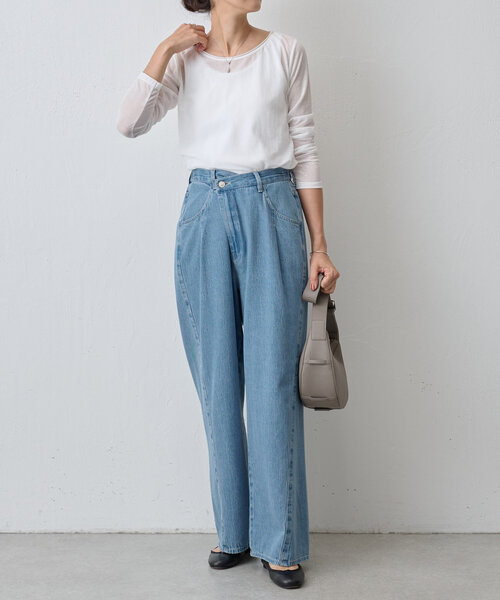 BEARDSLEY（ビアズリー）の「シアー天竺カットソー（Tシャツ/カットソー・レディース・ホワイト/ブラック・FREE）」の10枚目の写真