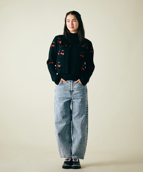 オーディア ミューズ（Audie a Muses）/【雑誌掲載】パールスタッズカーブデニム パールスタッズカーブデニム（デニムパンツ）｜Audie a Muses