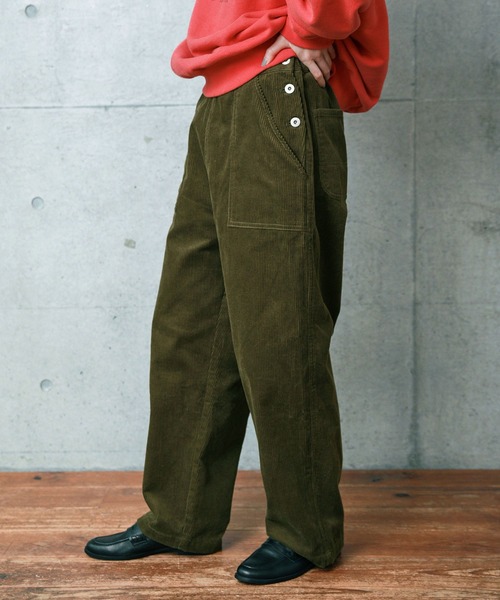 PAR ICI(パーリッシィ)の「8Wコーデュロイ ワークパンツ(セットアップ対応)(その他パンツ・レディース・ダークブラウン/ネイビー・FREE)」の1枚目の写真