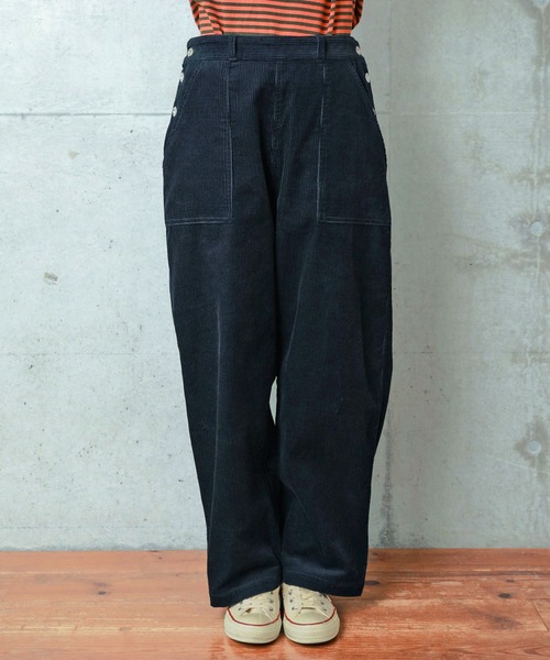 PAR ICI(パーリッシィ)の「8Wコーデュロイ ワークパンツ(セットアップ対応)(その他パンツ・レディース・ダークブラウン/ネイビー・FREE)」の3枚目の写真