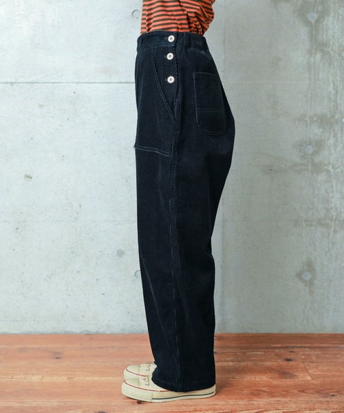 PAR ICI(パーリッシィ)の「8Wコーデュロイ ワークパンツ(セットアップ対応)(その他パンツ・レディース・ダークブラウン/ネイビー・FREE)」の4枚目の写真