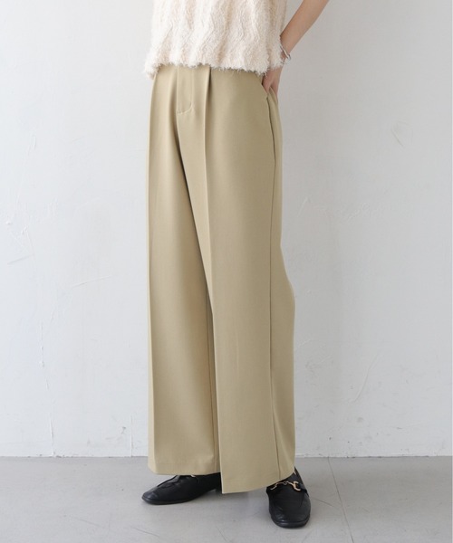 CLEIO（クレイオ）の「【CLEIO】ツイルストレートタックパンツ/TWILL STRAIGHT TUCK PANTS/942-12611（スラックス・レディース・ベージュ/アイボリー・S/M）」の4枚目の写真