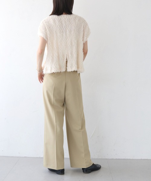 CLEIO（クレイオ）の「【CLEIO】ツイルストレートタックパンツ/TWILL STRAIGHT TUCK PANTS/942-12611（スラックス・レディース・ベージュ/アイボリー・S/M）」の8枚目の写真