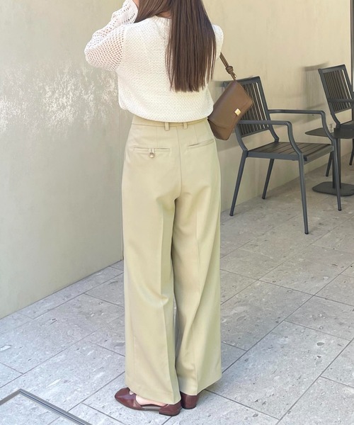 CLEIO（クレイオ）の「【CLEIO】ツイルストレートタックパンツ/TWILL STRAIGHT TUCK PANTS/942-12611（スラックス・レディース・ベージュ/アイボリー・S/M）」の21枚目の写真