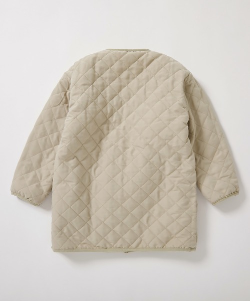 devirock（デビロック）の「洗える キルティングボア ノーカラー リバーシブルロングコート（ノーカラーコート・キッズ・チャコール/ベージュ/ライトカーキ・100cm/110cm/120cm/130cm/140cm/150cm/160cm）」の14枚目の写真