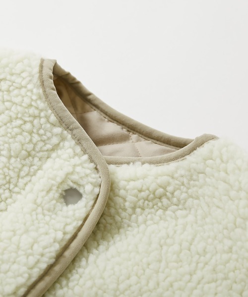 devirock（デビロック）の「洗える キルティングボア ノーカラー リバーシブルロングコート（ノーカラーコート・キッズ・チャコール/ベージュ/ライトカーキ・100cm/110cm/120cm/130cm/140cm/150cm/160cm）」の9枚目の写真