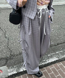 HELLO.SANFRANCISCO | 【HELLO.SANFRANCISCO/ハローサンフランシスコ】サイドリボンチェックイージーパンツ(その他パンツ)