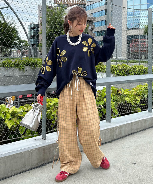 HELLO.SANFRANCISCO(ハローサンフランシスコ)の「【HELLO.SANFRANCISCO/ハローサンフランシスコ】サイドリボンチェックイージーパンツ(その他パンツ・レディース・ベージュ/グレー・MEDIUM/SMALL)」の21枚目の写真