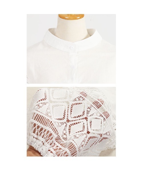 Sawa a la mode（サワアラモード）の「カットワークレースブラウス（シャツ/ブラウス・レディース・ホワイト/ブラック・FREE）」の8枚目の写真