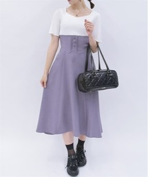 axes femme | ハイウエストドッキングワンピース(ワンピース)