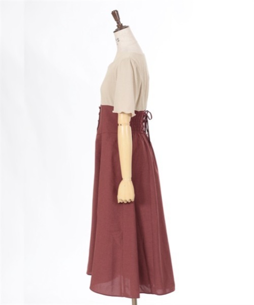 axes femme(アクシーズファム)の「ハイウエストドッキングワンピース(ワンピース・レディース・ラベンダー/ブラック/レッド・FREE)」の7枚目の写真