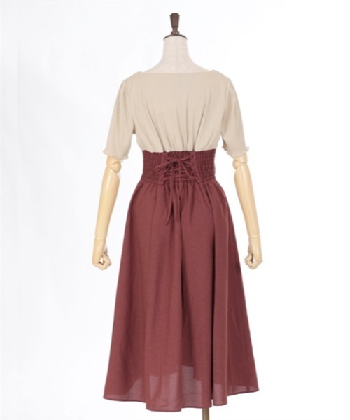 axes femme(アクシーズファム)の「ハイウエストドッキングワンピース(ワンピース・レディース・ラベンダー/ブラック/レッド・FREE)」の6枚目の写真