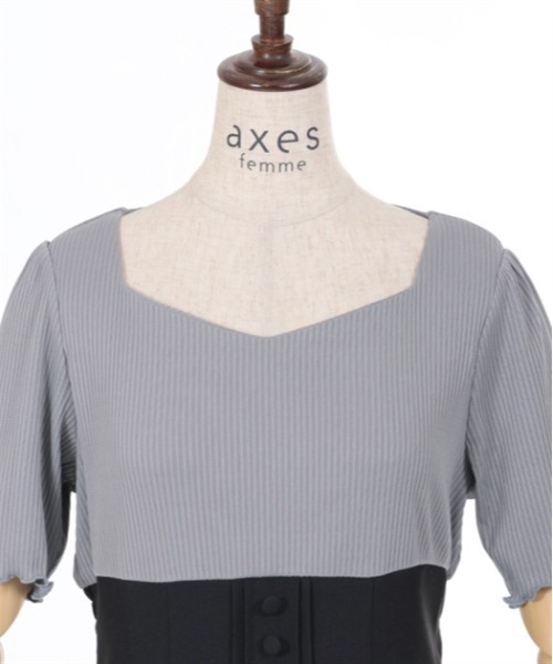 axes femme(アクシーズファム)の「ハイウエストドッキングワンピース(ワンピース・レディース・ラベンダー/ブラック/レッド・FREE)」の22枚目の写真