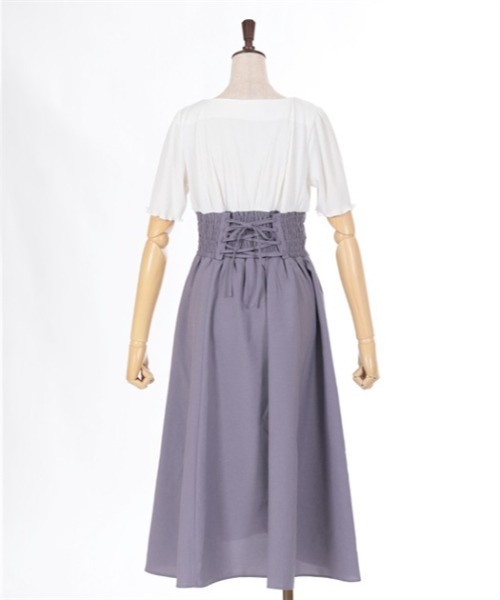 axes femme(アクシーズファム)の「ハイウエストドッキングワンピース(ワンピース・レディース・ラベンダー/ブラック/レッド・FREE)」の16枚目の写真