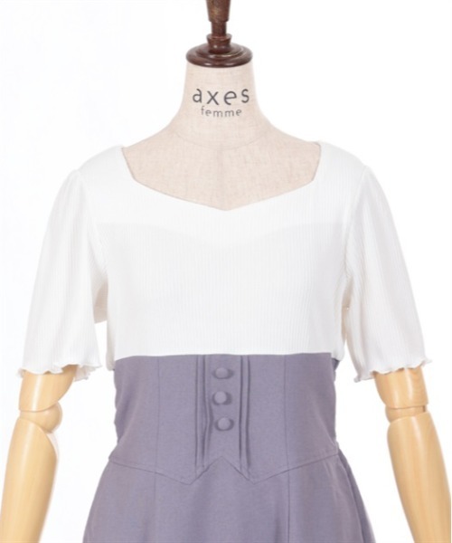 axes femme(アクシーズファム)の「ハイウエストドッキングワンピース(ワンピース・レディース・ラベンダー/ブラック/レッド・FREE)」の15枚目の写真