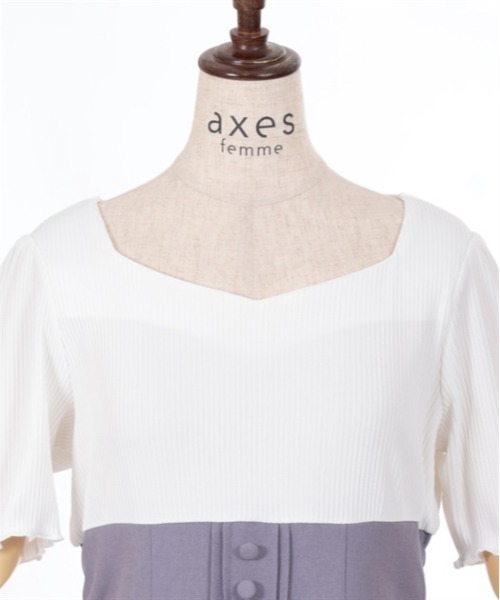 axes femme(アクシーズファム)の「ハイウエストドッキングワンピース(ワンピース・レディース・ラベンダー/ブラック/レッド・FREE)」の13枚目の写真