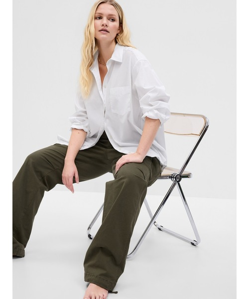 GAP（ギャップ）の「オーガニックコットン オックスフォード ビッグシャツ（シャツ/ブラウス・レディース・ブルー/ホワイト/ブルー系その他/ピンク/ライトブルー・XS/S/M/L/XXS）」の9枚目の写真