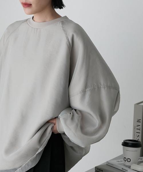 forksy.（フォルクシー）の「【forksy.】シアードッキングオーバーサイズスウェットプルオーバー（スウェット・レディース・スミクロ/グレイッシュベージュ/スモークピンク・FREE）」の22枚目の写真