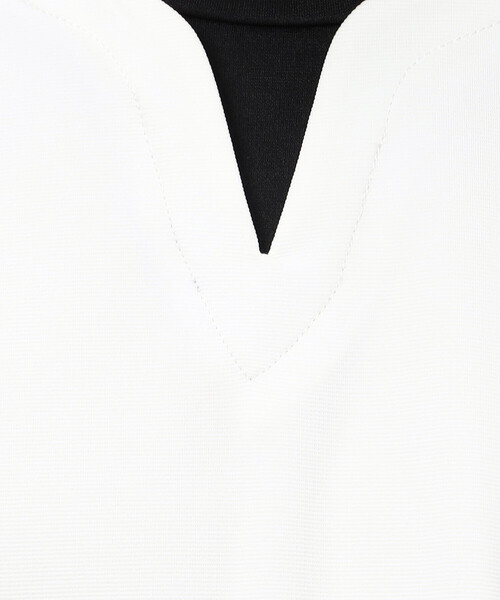 COMME CA ISM（コムサイズム）の「タテ畝ストレッチポンチ  フェイクレイヤード キーネックＴシャツ（長袖）（Tシャツ/カットソー・メンズ・ホワイト/ブラック・MEDIUM/LARGE/X-LARGE）」の13枚目の写真