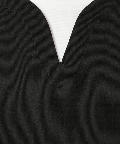 COMME CA ISM（コムサイズム）の「タテ畝ストレッチポンチ  フェイクレイヤード キーネックＴシャツ（長袖）（Tシャツ/カットソー・メンズ・ホワイト/ブラック・MEDIUM/LARGE/X-LARGE）」の14枚目の写真