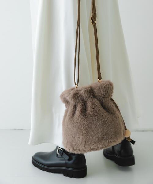 セール】ウッドボールキンチャクファーバッグ（ショルダーバッグ 