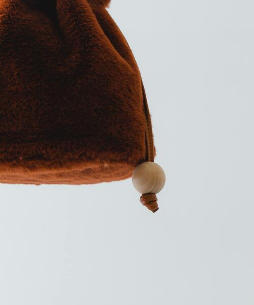 RODE SKO（ロデスコ）の「ウッドボールキンチャクファーバッグ（スカート・レディース・アイボリー/ブラウン/モカ・ONE）」の21枚目の写真