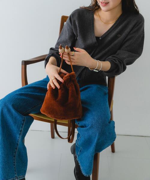 セール】ウッドボールキンチャクファーバッグ（ショルダーバッグ