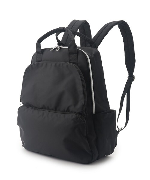 SHOO・LA・RUE（シューラルー）の「【撥水】大人が持ちたい 10ポケット2層リュック（バックパック/リュック・レディース・グレー/ブラック/ブラック系3・00）」の2枚目の写真