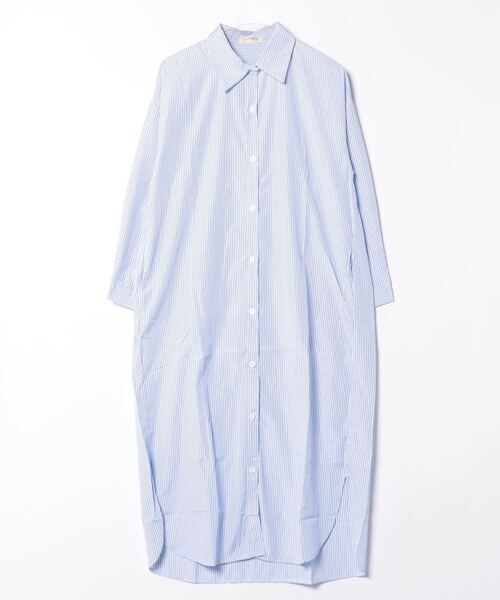 aimoha（アイモハ）の「ストライプシャツロングワンピース（ワンピース・レディース・ブルー/レッド・MEDIUM/SMALL/X-LARGE/LARGE）」の11枚目の写真