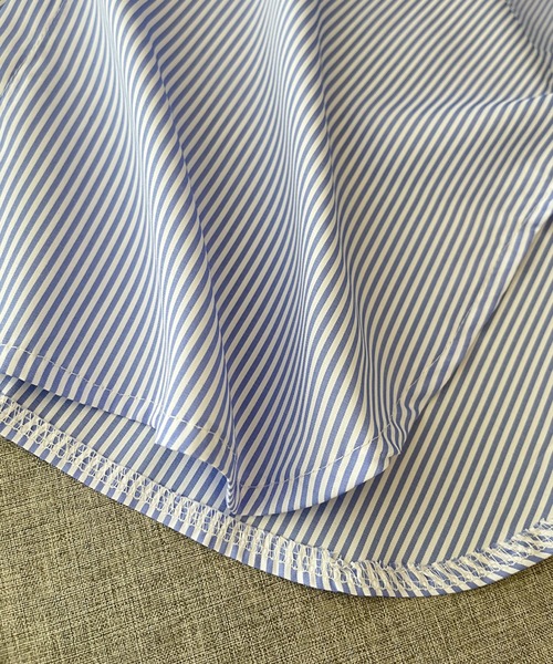 aimoha（アイモハ）の「ストライプシャツロングワンピース（ワンピース・レディース・ブルー/レッド・MEDIUM/SMALL/X-LARGE/LARGE）」の8枚目の写真