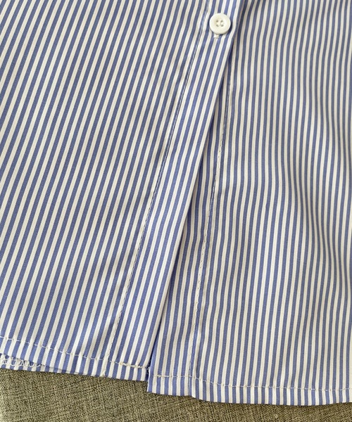 aimoha（アイモハ）の「ストライプシャツロングワンピース（ワンピース・レディース・ブルー/レッド・MEDIUM/SMALL/X-LARGE/LARGE）」の18枚目の写真