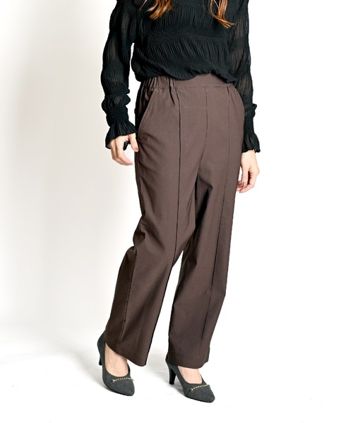MARAI(マーライ)の「ストレッチ ストレートパンツ スラックス(その他パンツ・レディース・ブラック/グレー/ブラウン/グリーン・FREE)」の3枚目の写真