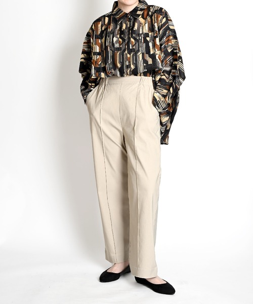 MARAI(マーライ)の「ストレッチ ストレートパンツ スラックス(その他パンツ・レディース・ブラック/グレー/ブラウン/グリーン・FREE)」の2枚目の写真