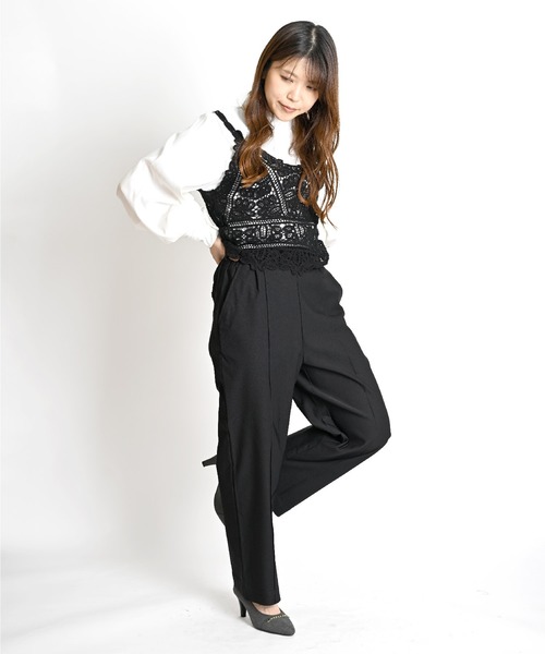 MARAI(マーライ)の「ストレッチ ストレートパンツ スラックス(その他パンツ・レディース・ブラック/グレー/ブラウン/グリーン・FREE)」の5枚目の写真