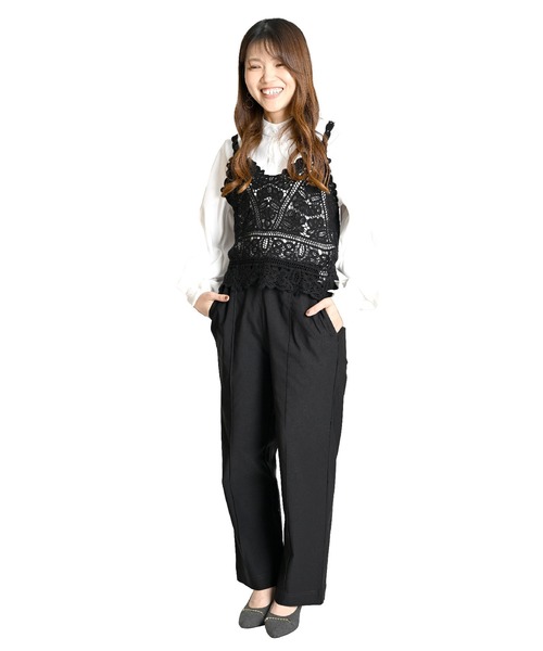 MARAI(マーライ)の「ストレッチ ストレートパンツ スラックス(その他パンツ・レディース・ブラック/グレー/ブラウン/グリーン・FREE)」の6枚目の写真